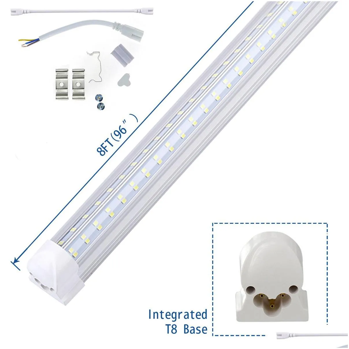 Led Tubes Led Tube 8Ft Shop Light Fixture 120W Cooler Door Zer Bbs 2Ft 4Ft 5Ft 6Ft V Shape Integrated Drop Delivery Lights Lighting Li Dhrxe