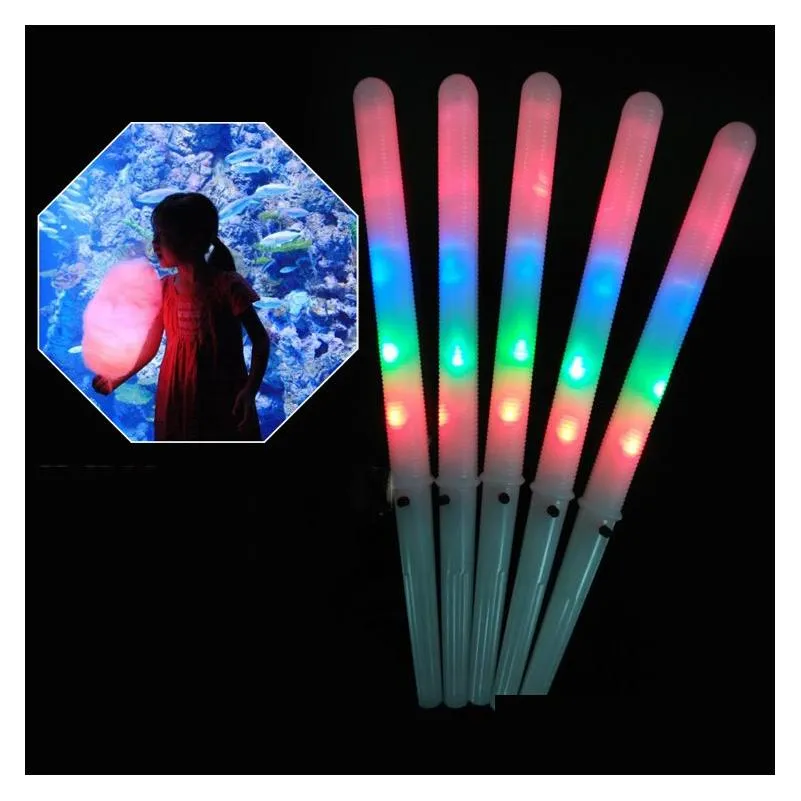 Led Light Sticks Led Marshmallow Stick Glow Party Concert Christmas Luminous Childrens Light Colorf Color-Changing Plastic Flashing Cl Dhzn4