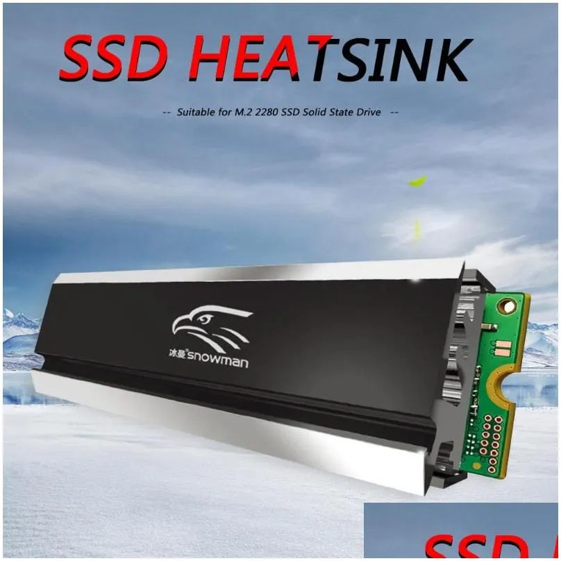 Fans & Coolings Fans Coolings M.2 Ssd Heatsink Cooler 2280 Solid State Hard Disk Radiator M2 Ngff Pci-E Nvme Aluminum Double-Sided Coo Dhsm5