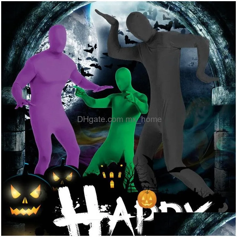 kids adult halloween cosplay clothes invisible cloak ninja nocturnal jumpsuit invisibility skin tight full body zentai suit