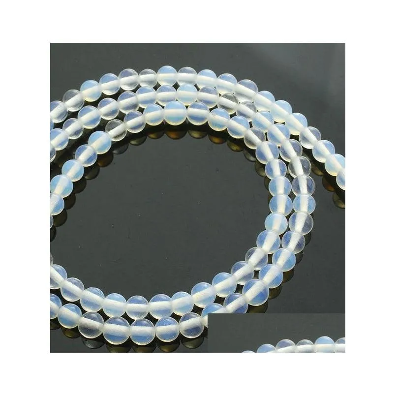 Other 189Pcs/Lot 6 Mm Beads Moonstone Loose Semi-Precious Opal Stone Diy Jewelry Making Drop Delivery Jewelry Loose Beads Dhod1