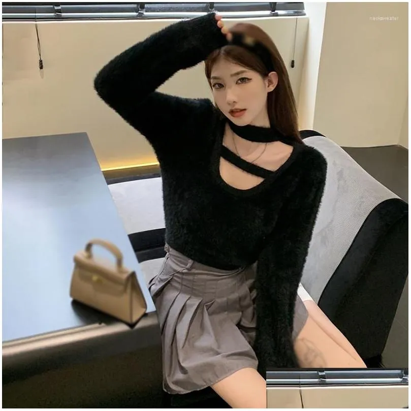 Women`S Sweaters Womens Sweaters Plover Keep Warm Feel Imitation Sweet Short Style Fashion P Sweater Clothing Drop Delivery Apparel W Dhaw9