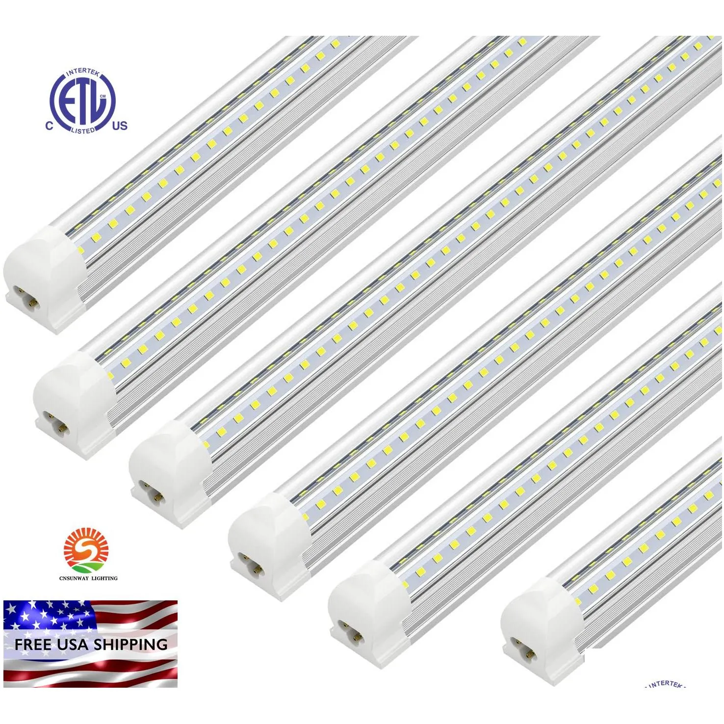 Led Tubes 8Ft Led Light Tube Wholesale 72W Tubes T8 8Feet Fa8 Single Pin G13 R17D Integrated Double Sides Smd2835 Ac85-265V Shop Light Dhqel