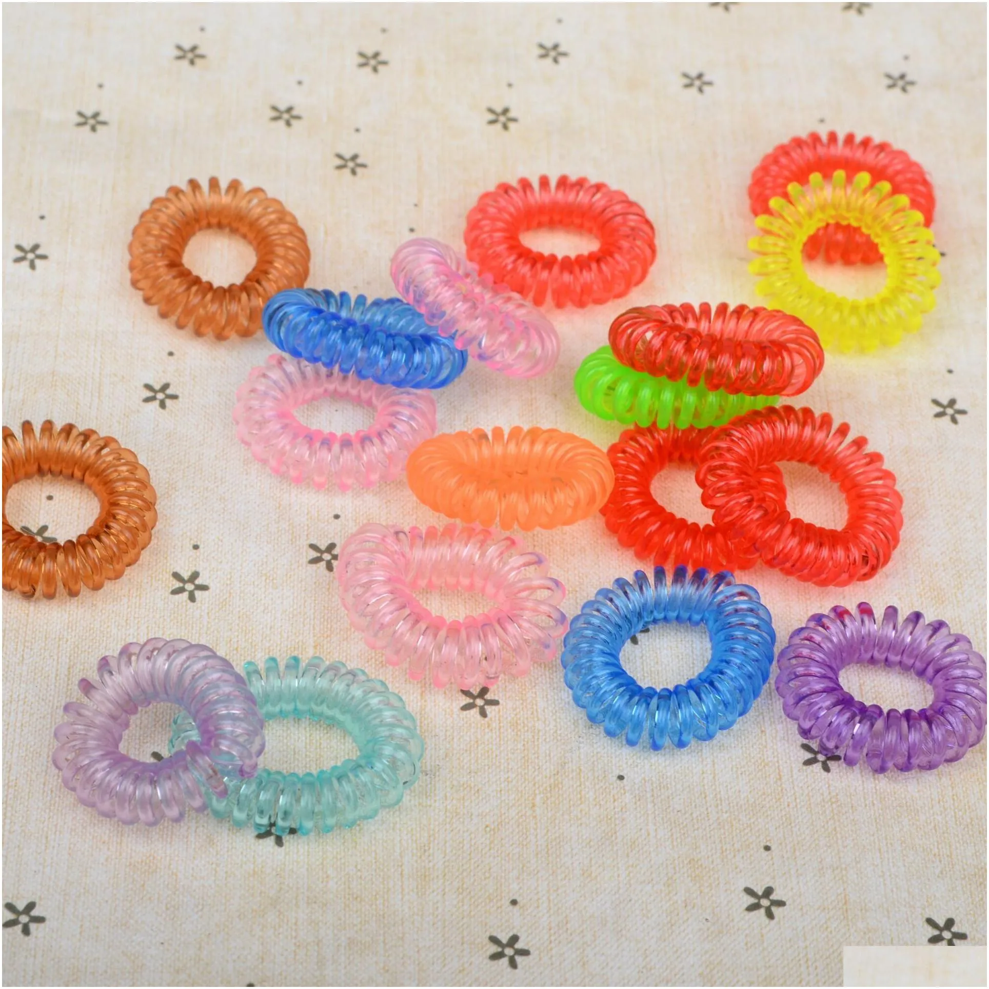 Headband 150Pcs/ Spiral Hair Ties No Crease Phone Cord Elastic Candy Colors Coils Rings Colorf Ponytail Holders Accessories For Drop D Dhgg9