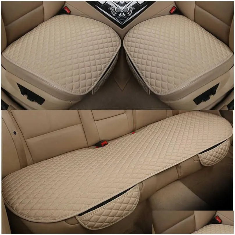 Other Interior Accessories New Flax Car Seat Er Cushion Front Rear Back Chair Breathable Protector Mat Pad 5 Colors Drop Delivery Auto Dhdq6
