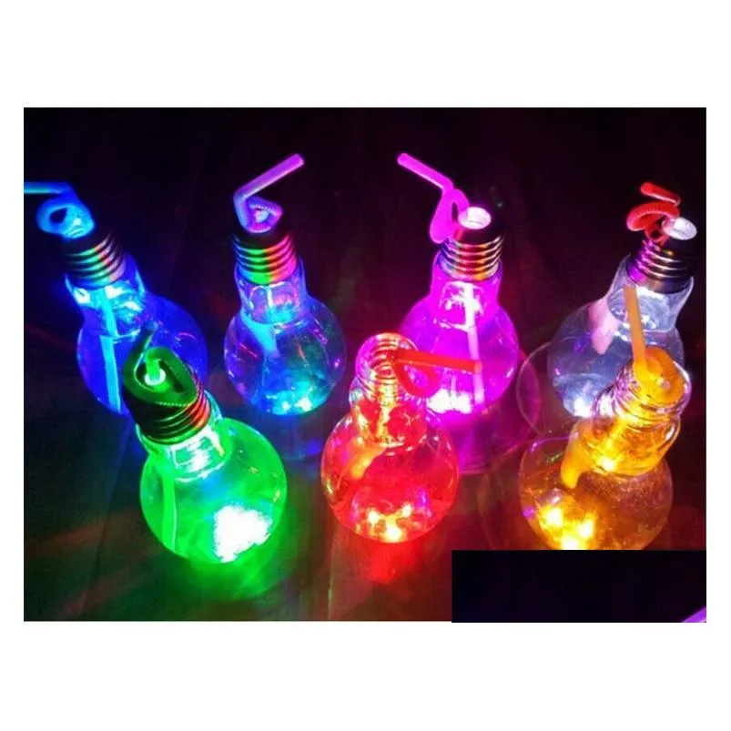 Led Rave Toy Led Light Bb Cup Beverage Bottle 400Ml 500Ml With Lid Tea Fruit Juice Drink Special Use For Milk Shop Ship Drop Delivery Dh1Ps