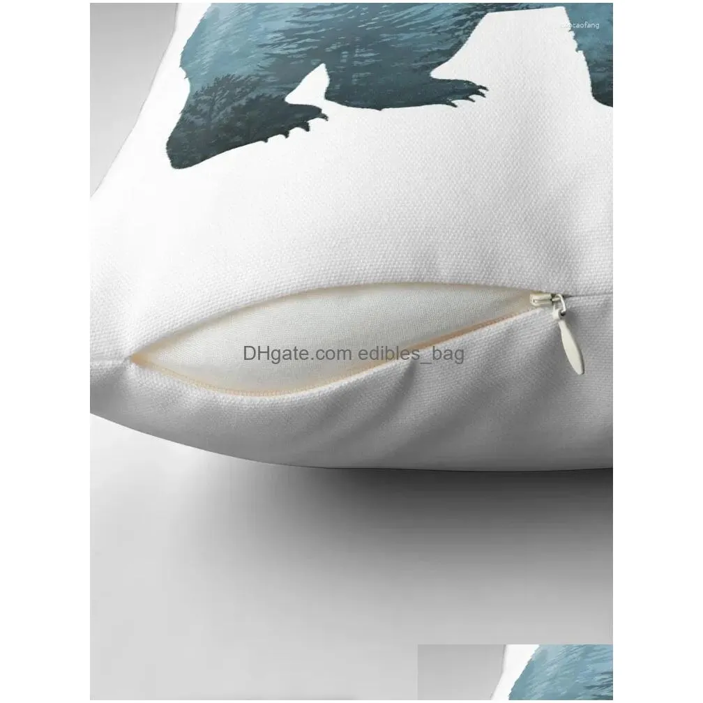 pillow misty forest bear - turquoise throw sofa cover bed pillowcases covers for living room