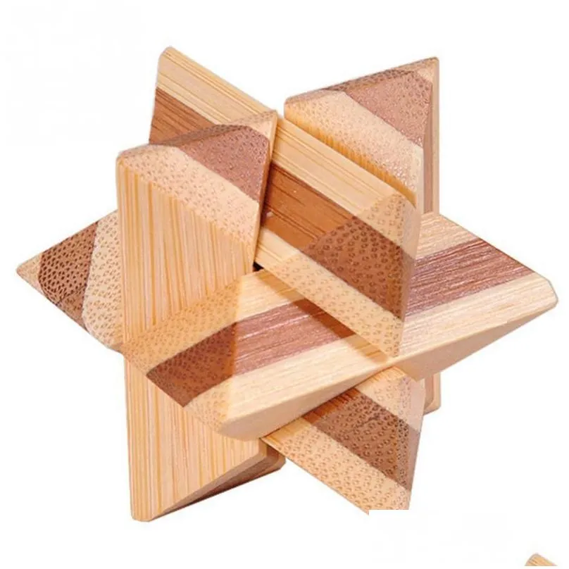 Intelligence Toys New Design Iq Brain Teaser Kong Ming Lock 3D Wooden Interlocking Burr Puzzles Game Toy For Adts Kids11 Drop Delivery Dhyfx