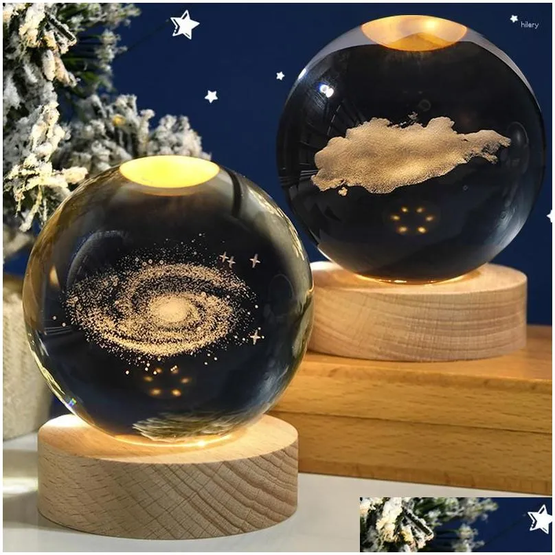 Decorative Objects & Figurines Decorative Figurines 3D Crystal Ball Planet Laser Engraved Solar System Globe Astronomy Gift Birthday G Dhiux