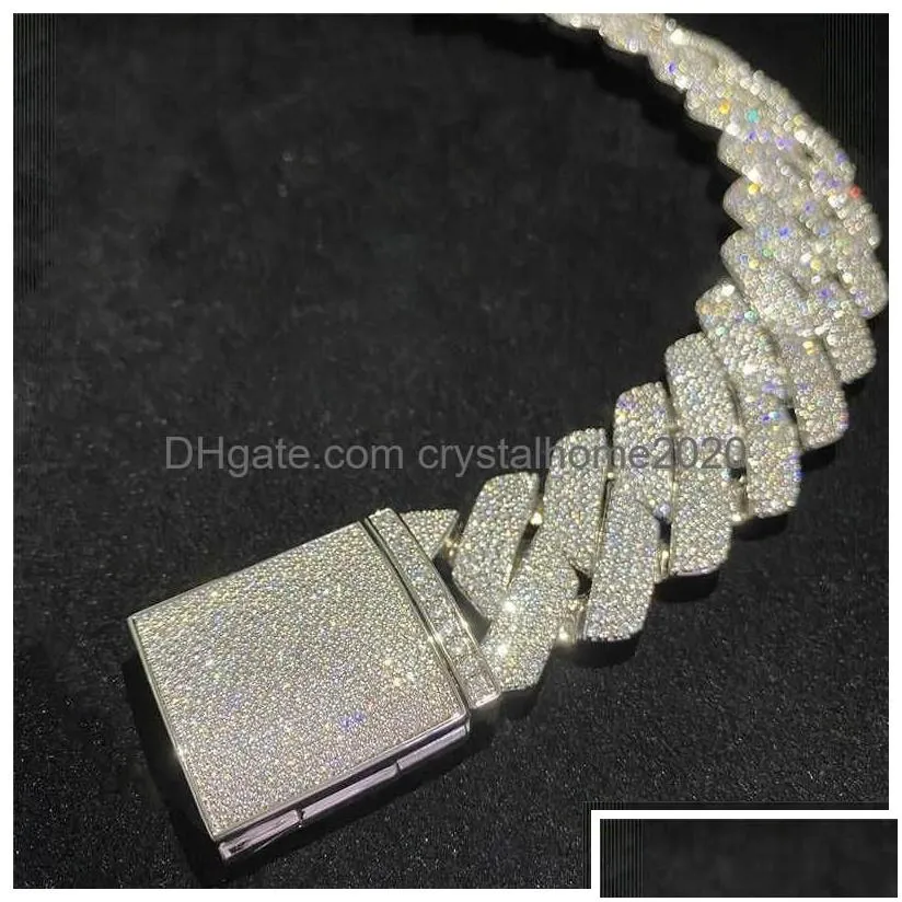 pendant necklaces four rows heavy  bracelet d color vvs moissanite link chain solid sier hip hop men jewelry drop delivery jewelr