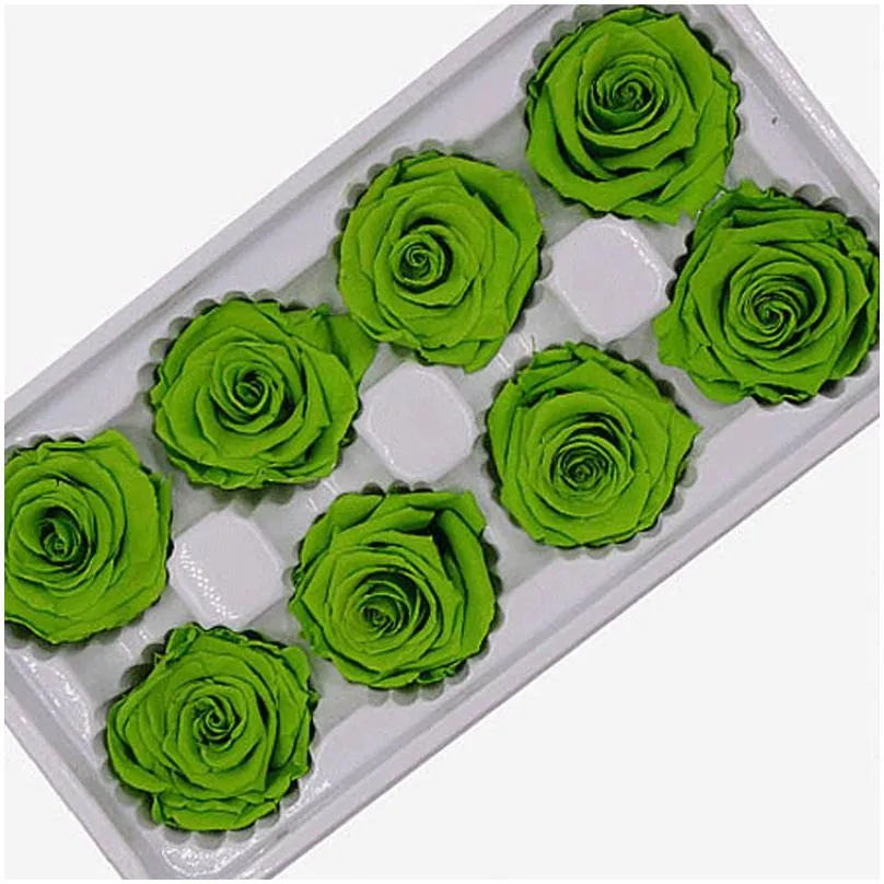 Decorative Flowers & Wreaths Ainyrose 4-5Cm 8Pcs/Box Diy Natural Preserved Rose Eternal Head Dried Flowers Wedding Home Decor Gift For Dh9Ky