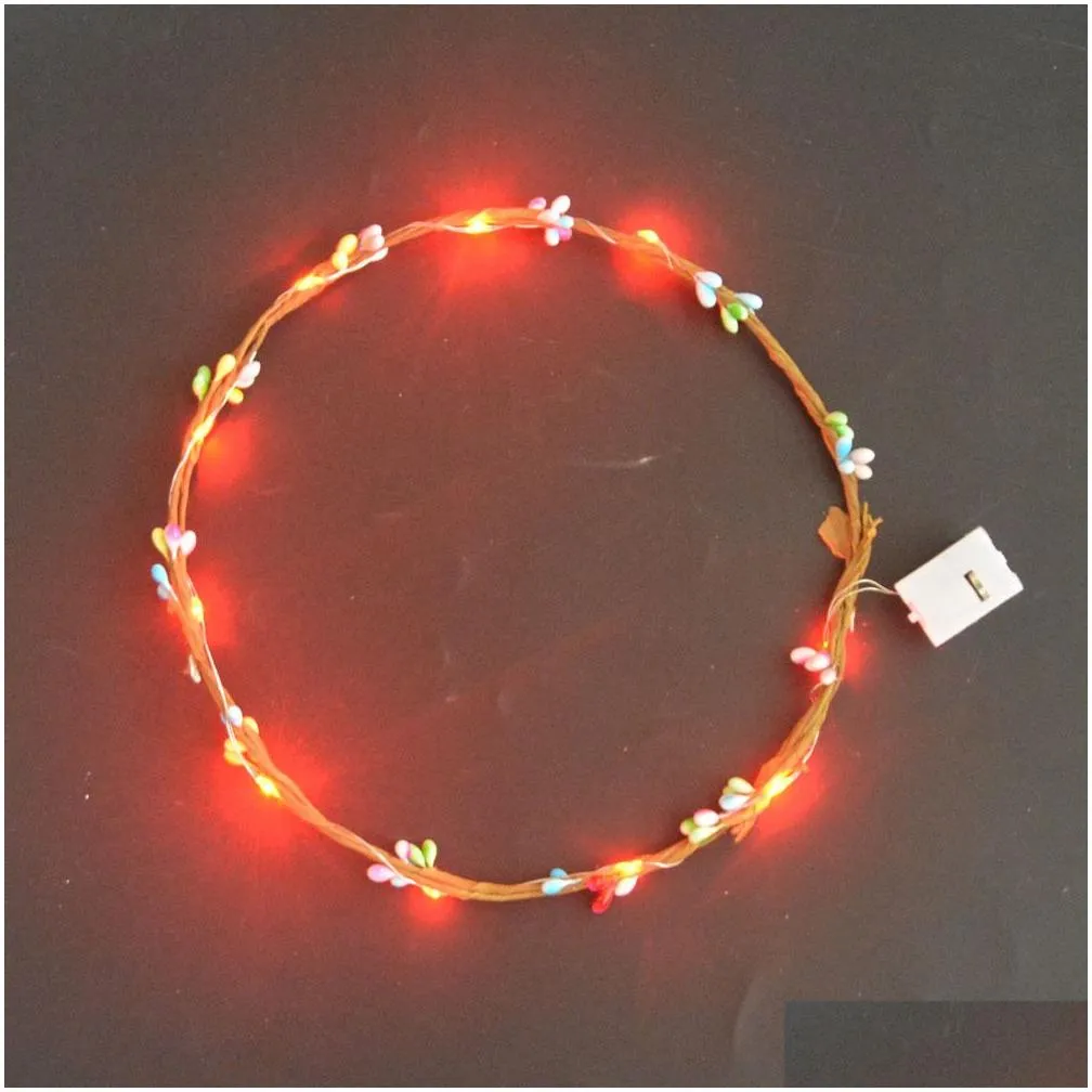 Other Event & Party Supplies Other Event Party Supplies 20Pcs Glow Cat Bunny Ear Horn Hairband Gift Light Flower Garland Headband Led Dhl0B