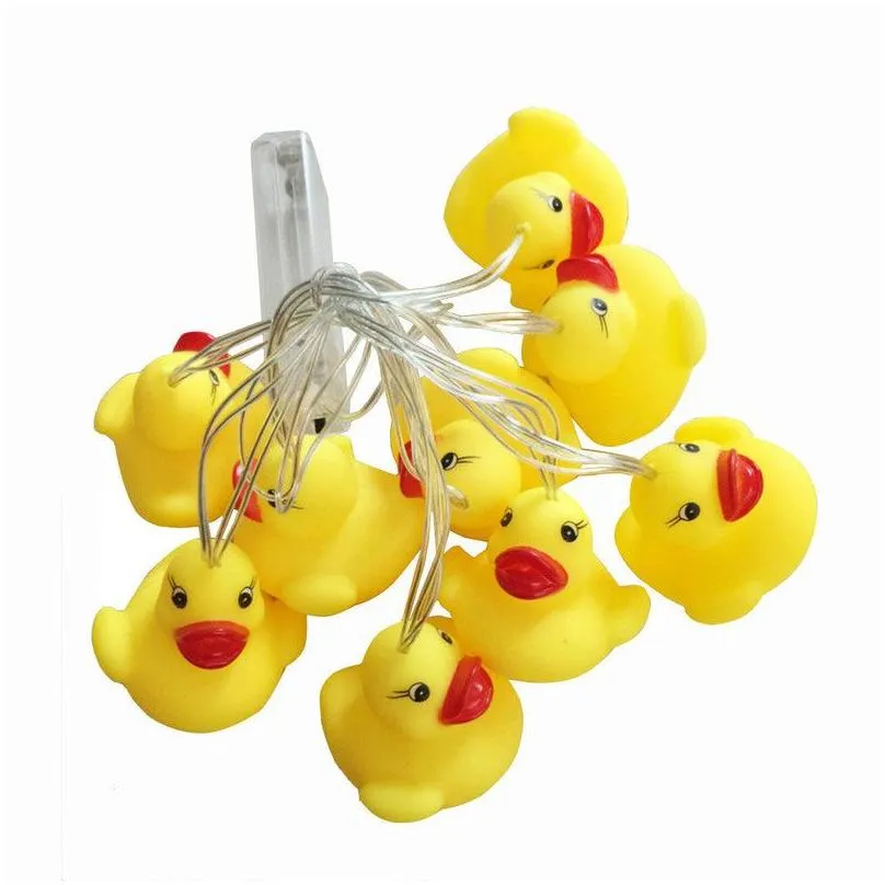 Led Strings Brelong New Sile Animal Small Yellow Duck Led String Christmas Party Decoration Lantern Drop Delivery Lights Lighting Holi Dhetd