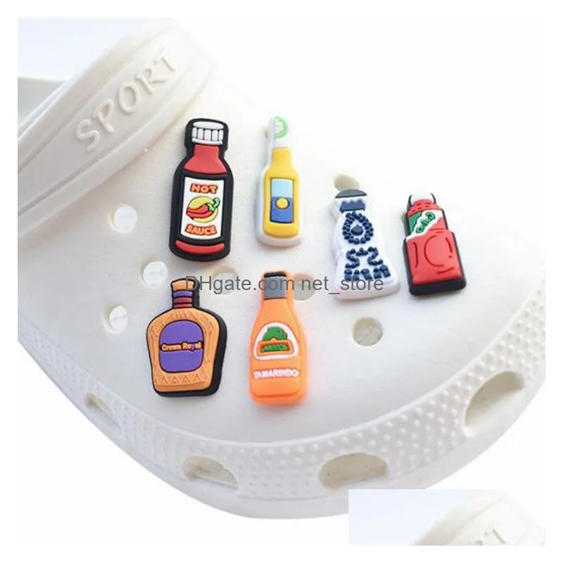 garden shoe accessories pvc shoe flower charms buckle clog bracelet wristband decoriation mexican bottle wholesale