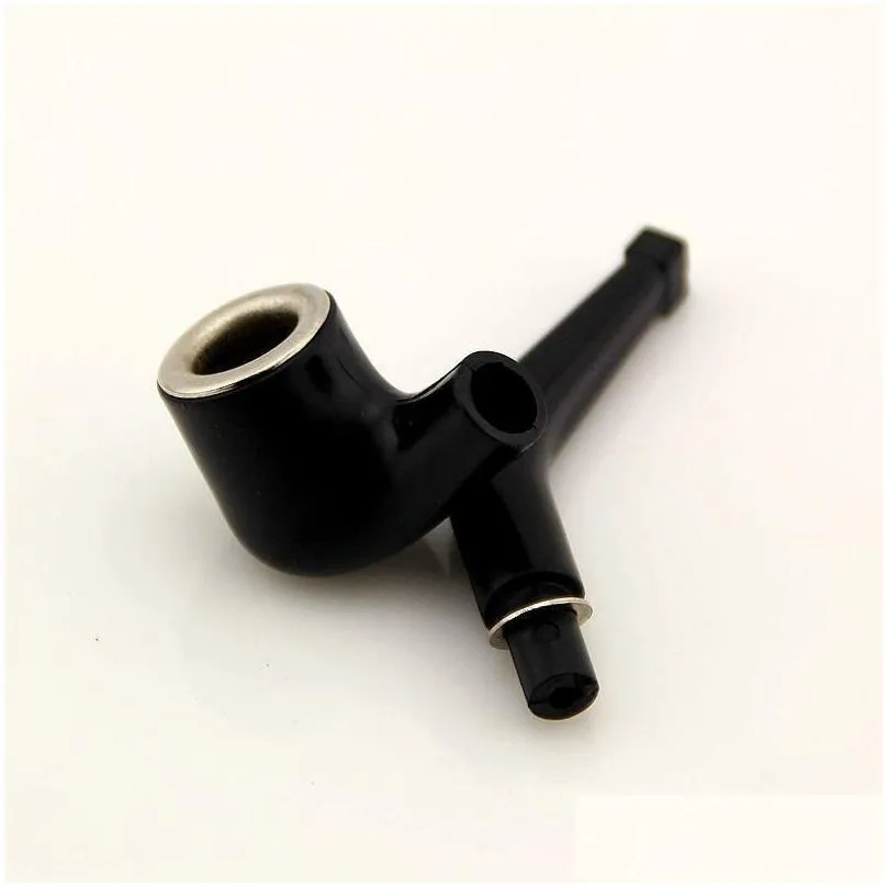 Smoking Pipes Mini Portable Smoking Pipe Black Delicate Tobacco Filter Cigarette Holder Friend Family Gift Men Necessary Supplies Drop Dh4M5