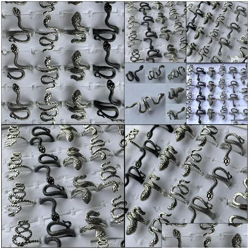 band rings wholesale 30pcs mix snake punk cool fit alloy for women men gifts jewelry drop delivery ring dhzkn