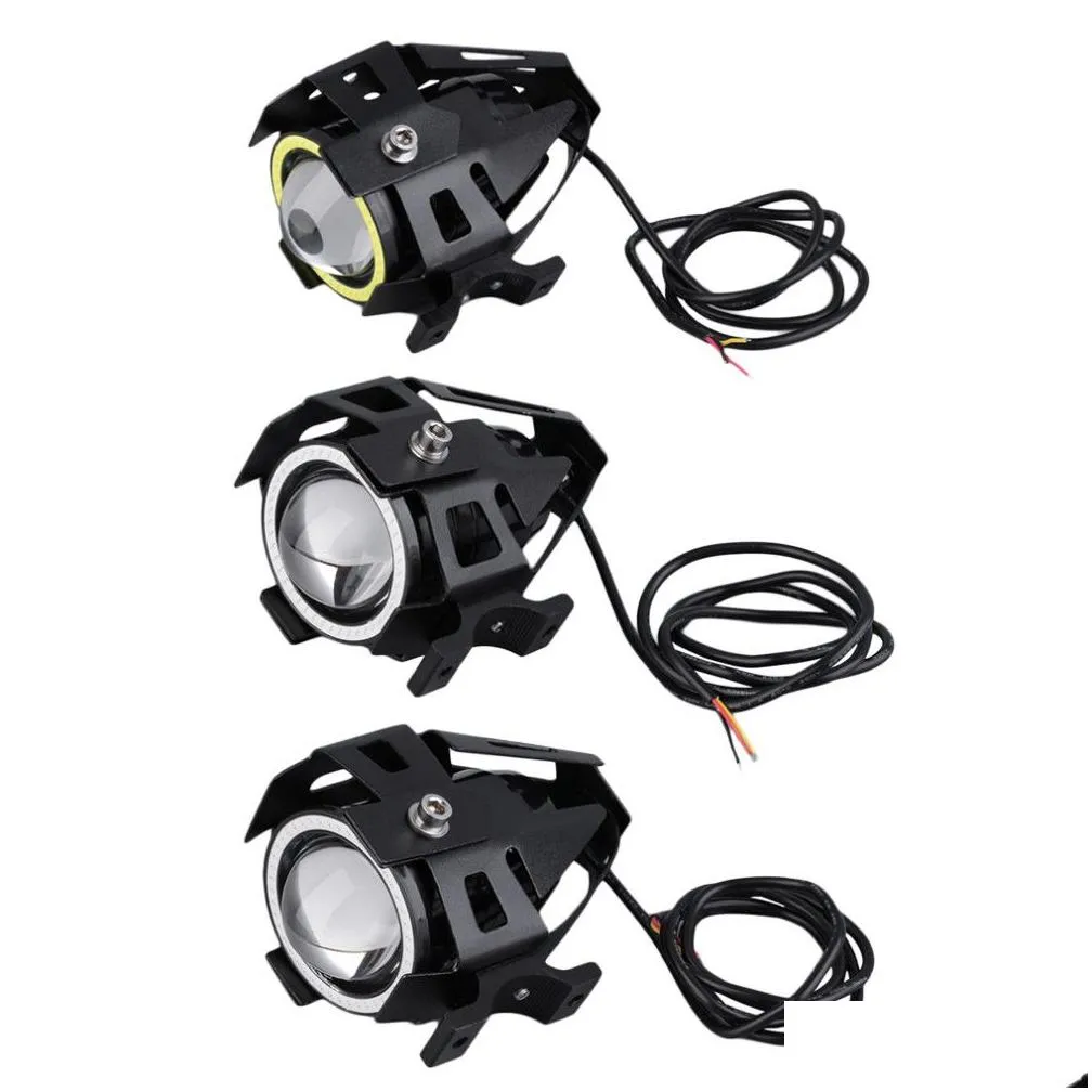 Motorcycle Lighting New Motorcycle Electric Car Lamp U7 Laser Gun Angel Eye Lens Led Headlight 15W Drop Delivery Automobiles Motorcycl Dhfa3