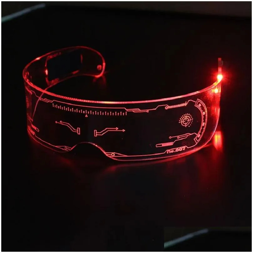 Led Rave Toy Led Glasses El Wire Neon Party Luminous Light Up Rave Costume Decor Dj Halloween Decoration Drop Delivery Toys Gifts Led Dhdgv