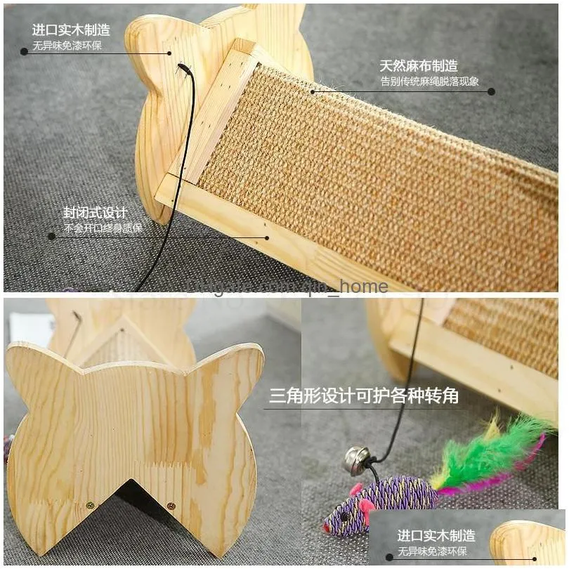 cat toys le creak solid wood sisal sofa protects cats from scratching and abrasion resistant board device c