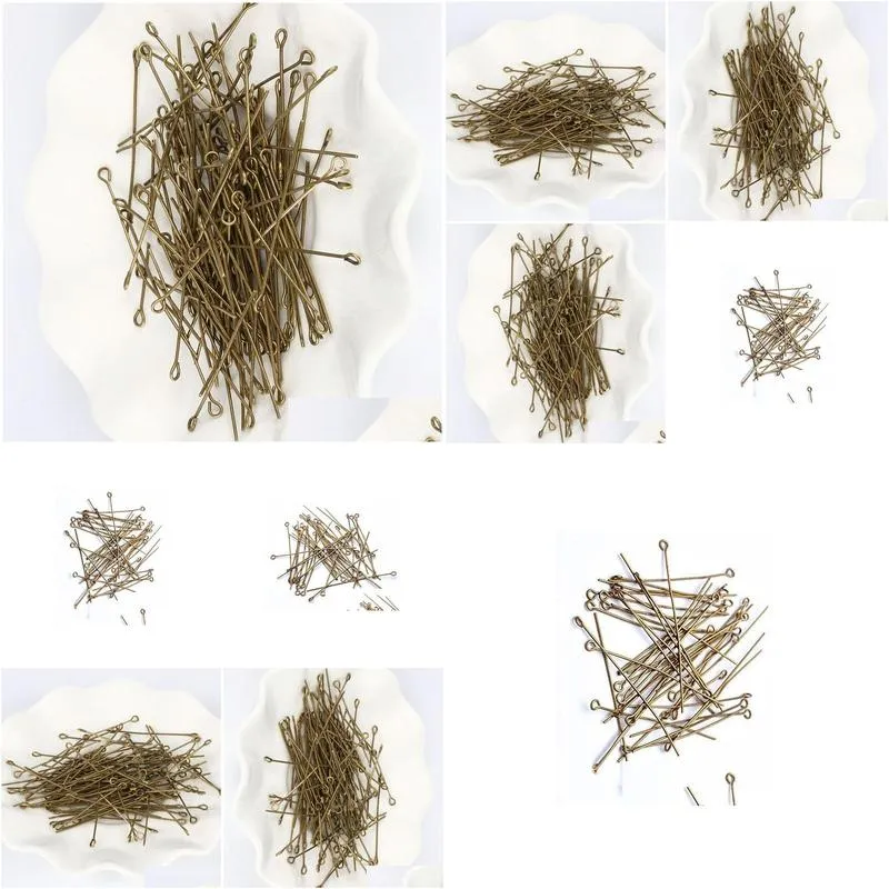 Pins & Needles 400Pcs/Lot Brozne Findings Eye Pins Jewelry 20Mm//26Mm//30Mm Drop Delivery Jewelry Jewelry Findings Components Dhlgt