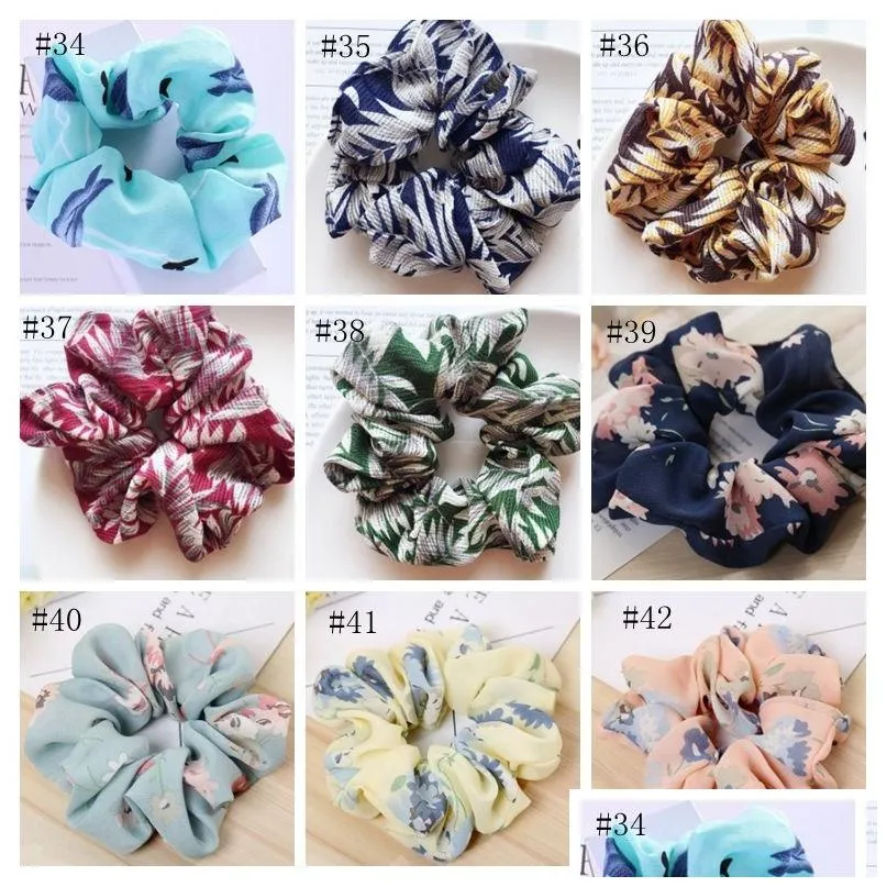 Headband Scrunchies Headband Dot Stripe Hairbands Large Intestine Hair Ties Ropes Girls Ponytail Holder Trendy Accessories 65 Designs Dhhqj