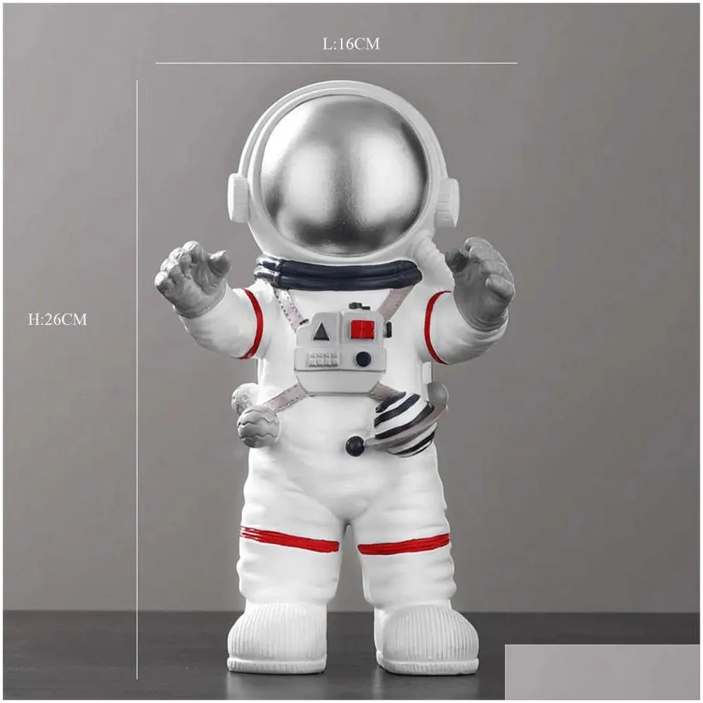 Arts And Crafts Creative Resin Music Astronaut Home Decor Figurines Nordic Miniature Statues Spaceman Scptures Decoration Accessories Dhp5U