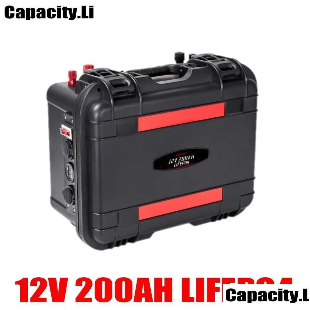 Batteries 12V Lifepo4 Battery Pack 200Ah Rv Outdoor Rechargeable Golf Cart Inverter Forklift Motor Solar Energy Storage Backup Drop De Dhbmq