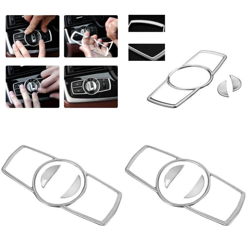 Other Interior Accessories New For F01 F02 F11 F07 F10 F25 F26 Stainless Steel Chrome Central Head Lamp Switch Button Frame Er Trim In Dhua8