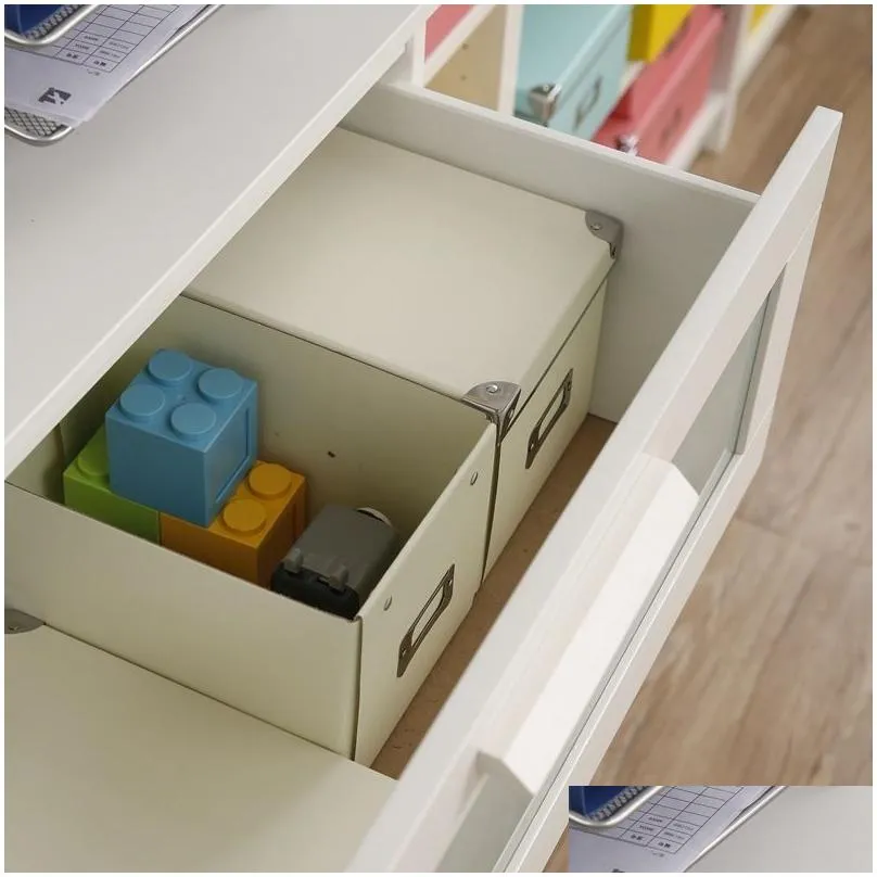 Storage Drawers Fashion Home Paper Storage Box Color Ered Collapsible Office Bookcase Finishing Bedroom Clothing Shoebox Der Organizer Dhoik