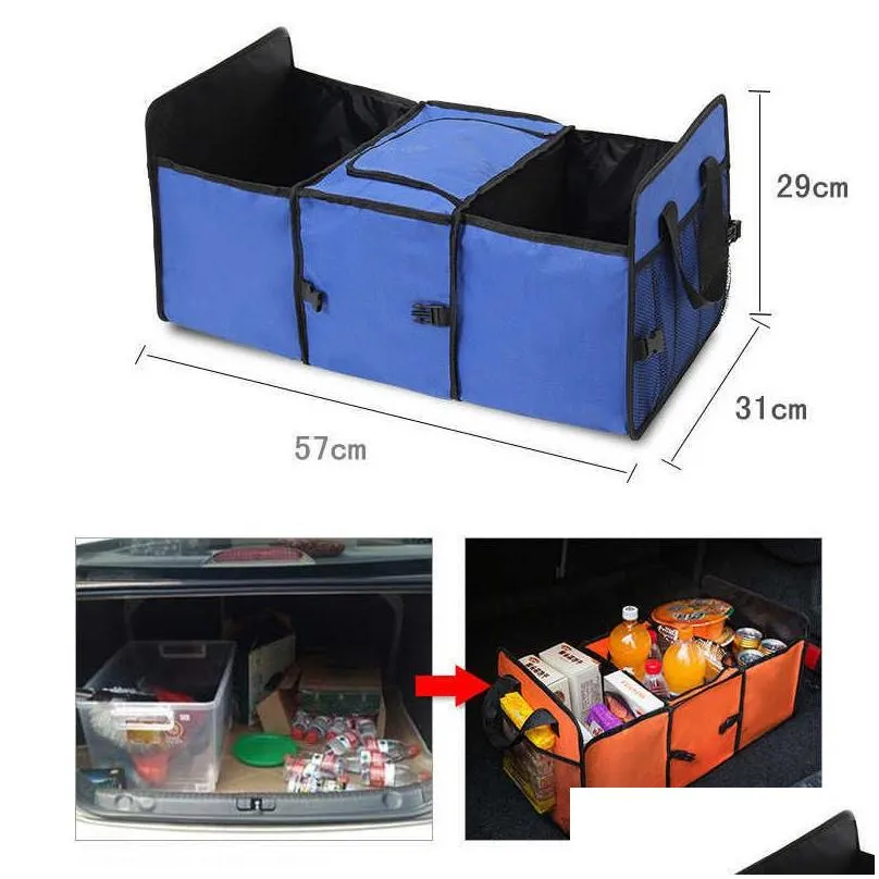 Other Interior Accessories New Foldable Car Trunk Organizer Food Beverage Storage Bag Stowing Tidying Mti-Function Suv Container Keep Dhi2Q