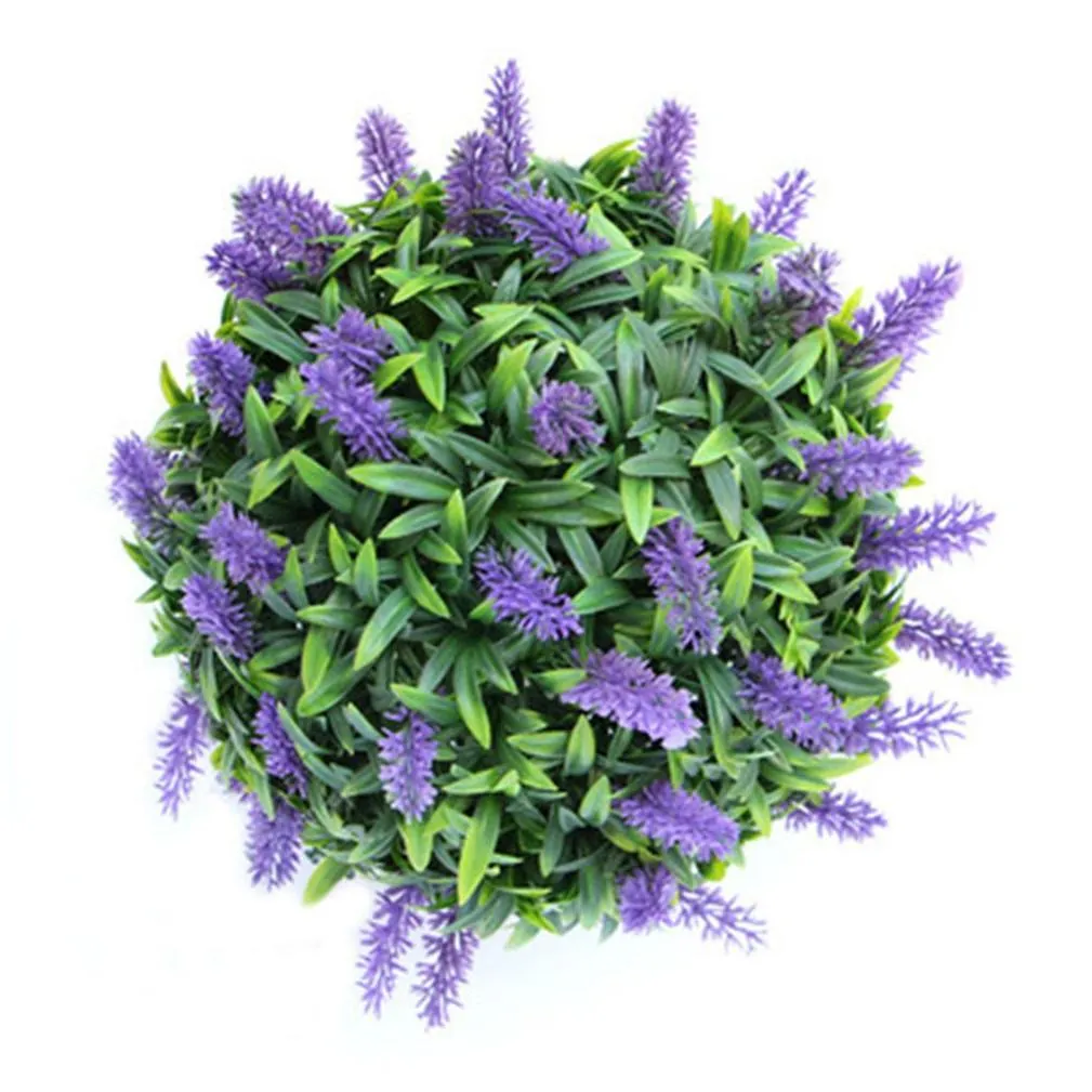 Decorative Flowers & Wreaths Lavender Hanging Homemade Purple Topiary Ball Flower Plant Decor Basket Pot Handmade Dnj998 210317 Drop D Dhbvi