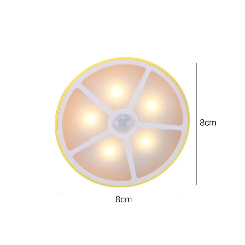 Night Lights Brelong Led Two In One Lemon Charging Human Body Induction Night Light With Motion Sensor Wall Lamp 1 Pc Drop Delivery Li Dhox9