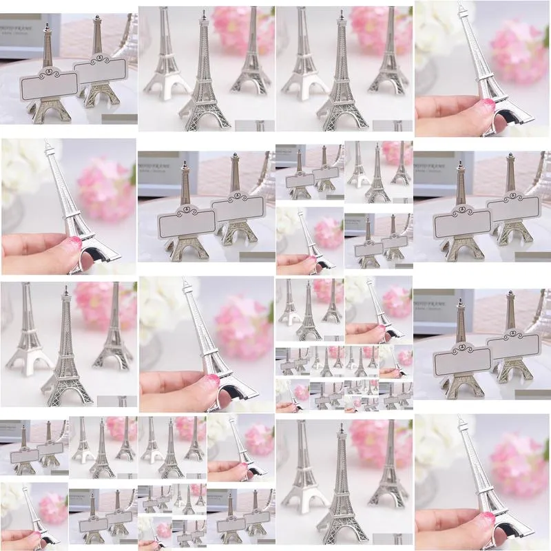 Party Decoration 12Pcs Eiffel Tower Name Number Menu Table Place Card Holder Clip Wedding Baby Shower Party Reception Drop Delivery Ho Dhdqt