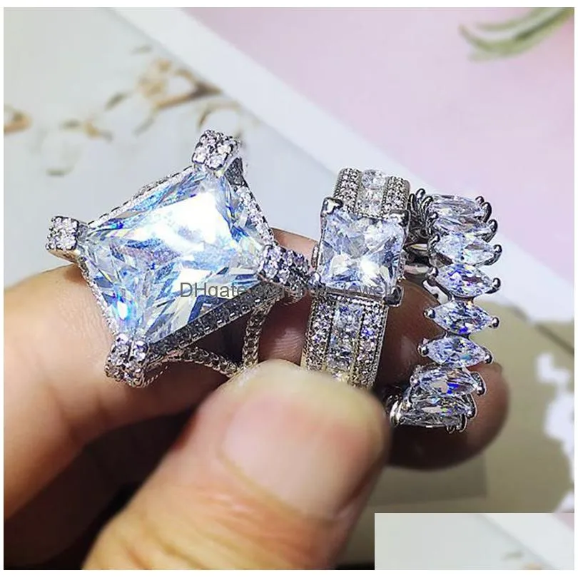 plated colors big gem lady fashion band rings exaggerated rhinestone ring mix different style and size 16-20