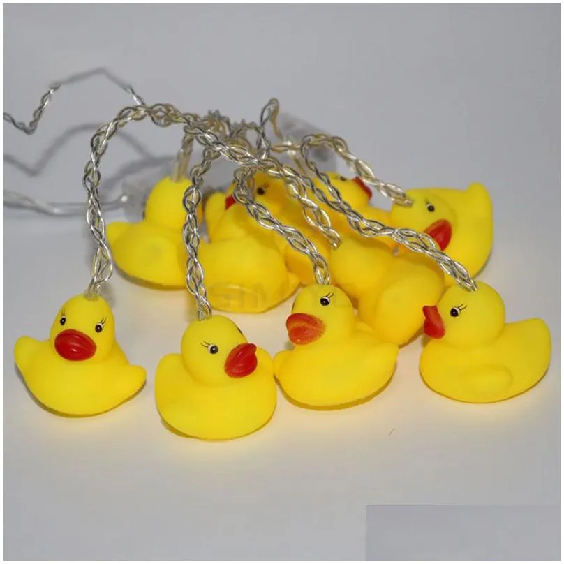 Led Strings Brelong New Sile Animal Small Yellow Duck Led String Christmas Party Decoration Lantern Drop Delivery Lights Lighting Holi Dhetd