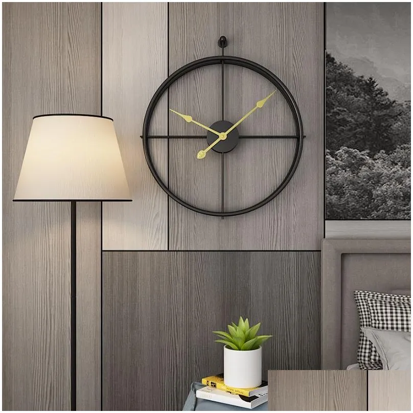 Wall Clocks 55Cm Large Silent Wall Clock Modern Design Clocks For Home Decor Office European Style Hanging Watch 210309 Drop Delivery Dhc5K