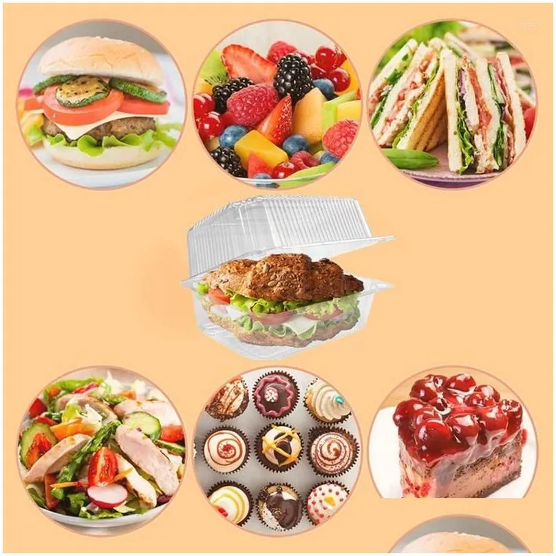 Other Bakeware Bakeware Tools 100 Pieces Cake Slice Boxes Individual For Portions 7.3 Inch Food Takeaway Containers Muffin Drop Delive Dhpsc