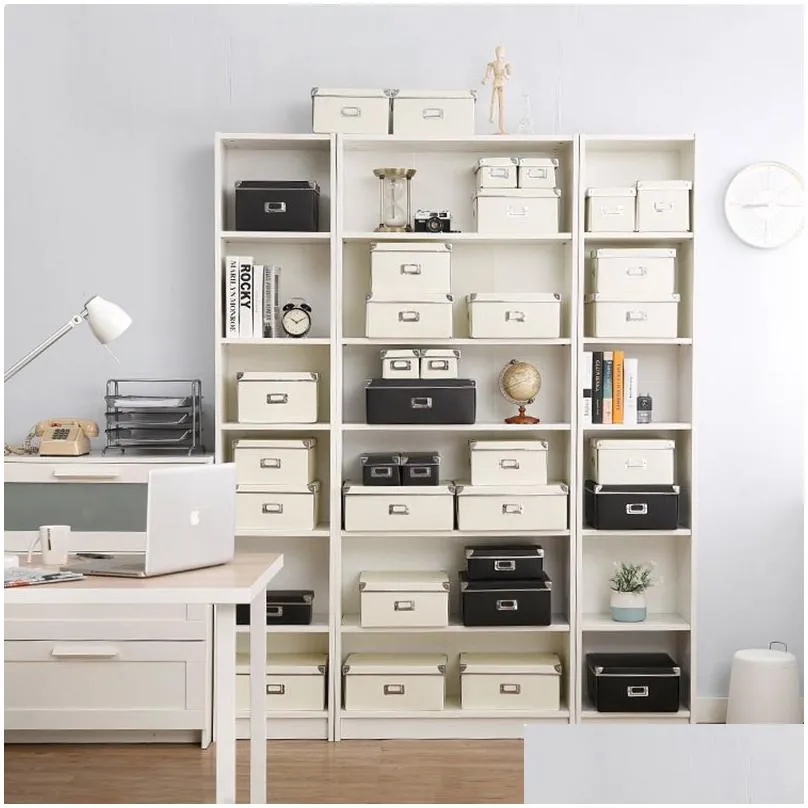 Storage Drawers Fashion Home Paper Storage Box Color Ered Collapsible Office Bookcase Finishing Bedroom Clothing Shoebox Der Organizer Dhoik