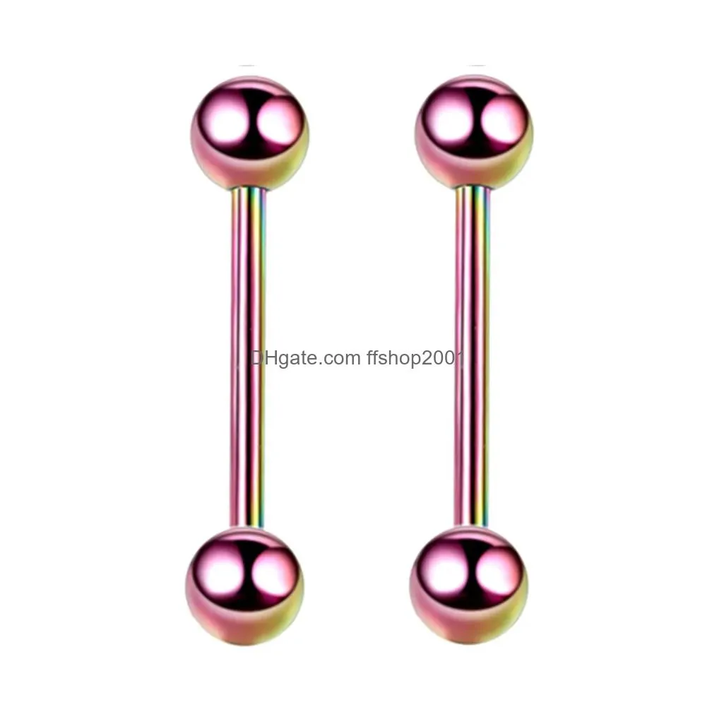 10 pcs/lot tongue piercing 316l surgical steel industrial barbell tongue lip stud bar tragus cartilage earring body jewelry