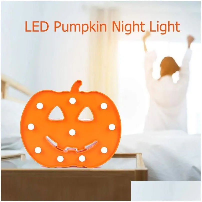 Other Led Lighting Brelong Runshiwan Decor Night Light For Bathroom 3D Pumpkin Led Festival Party Kids Bedroom Home Desk Lamp Drop Del Dh49E