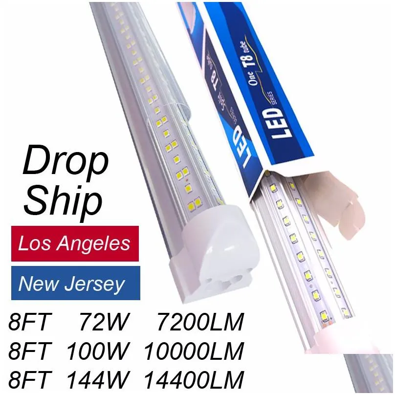 Led Tubes 8Ft Led Tube Shop Lights 8 Feet Cooler Door Zer Leds Tubes Lighting Fixture 4 Row 144W Drop Delivery Lights Lighting Lightin Dhjqx