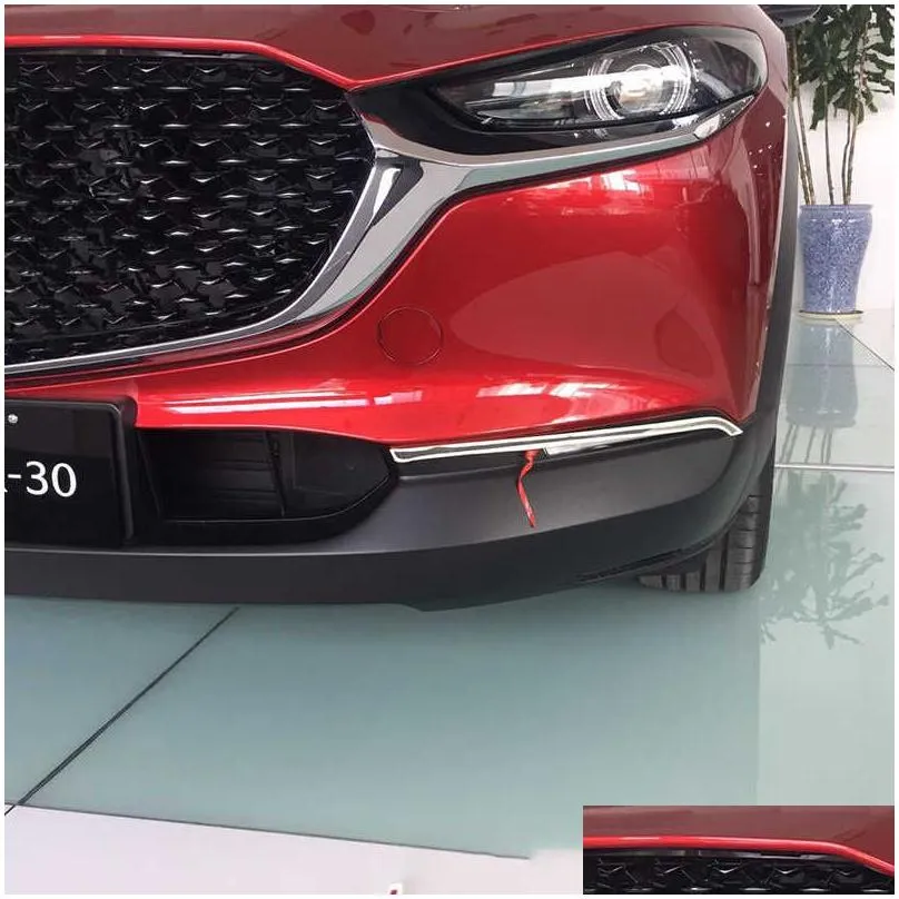 Other Interior Accessories New Stainless Steel Front Rear Corner Protection Strip Er Trim Decorative For Mazda Cx-30 Cx30 2021 2022 Mo Dho9V