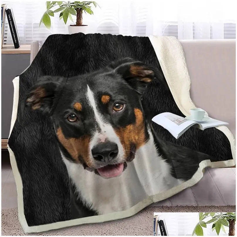 Blanket Blessliving Great Dane Dog Sherpa On Sofa Animal Throw For Kids Black Gray Bedspreads Fur Print Home Textiles 201 Drop Deliver Dhzi7