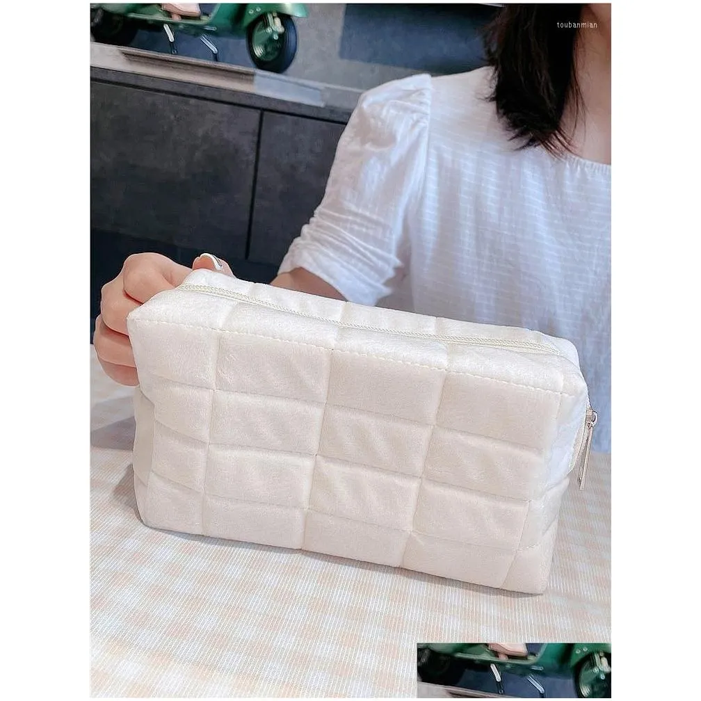 Storage Bags Large Capacity P Cosmetic Bag Women Makeup Organizer Handbag Stationery Pencil Case Pencilcase Pen Box Supplies Drop Del Dh986