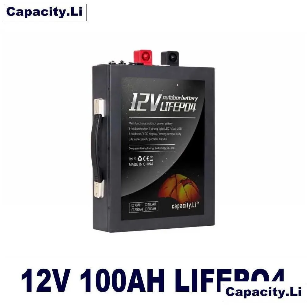 Batteries 12V Lifepo4 Battery Pack 100Ah Rechargeable 70Ah For Marine Electric Motor Rv Drop Delivery Electronics Batteries  Dhdgz