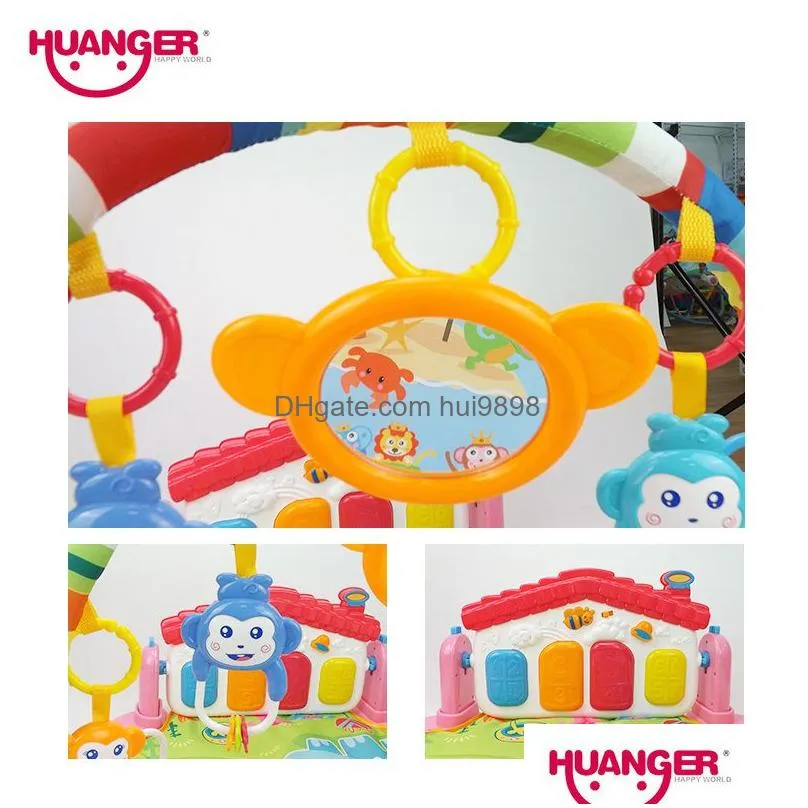 huanger baby 3 in 1 play mat develop crawling children039s music mat with keyboard infant fitness carpet educational rack toys8071651