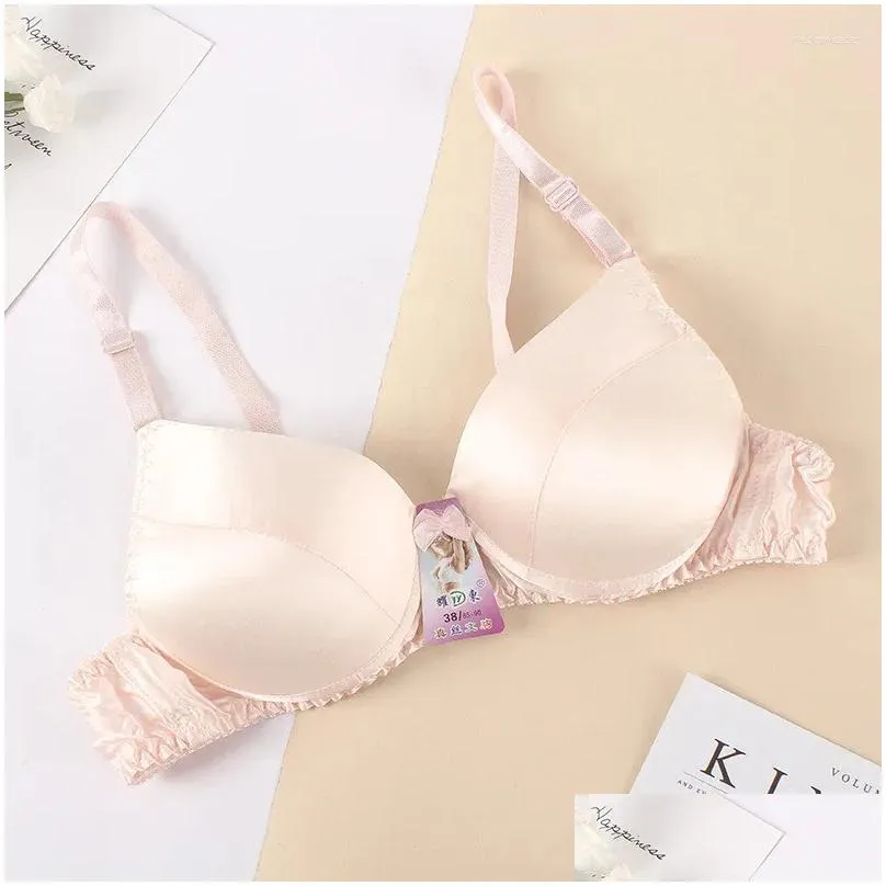 Bras Women Mberry Silk Lightly Double-Sided Underwear Air Permeability Traceless Comfortab No Rims Sponge Pad Bra Drop Delivery Dhiop