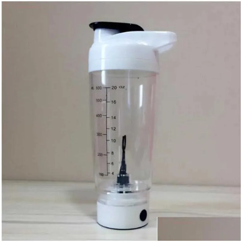 Water Bottles 600Ml Water Bottle Protein Power Mation Coffee Blender Milk Shaker Mixer Intelligent Matic Movement Drinkware 211013 Dro Dht8J