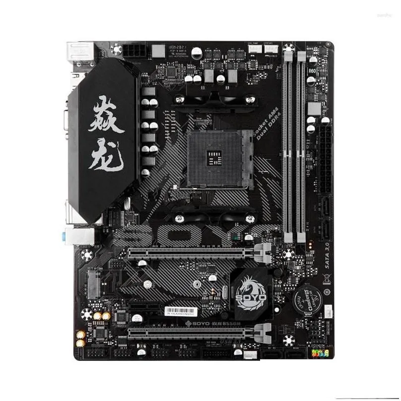 Motherboards Soyo B550M Motherboard Kit And Processor Memory Ryzen 5 5600 Cpu Rgb Lighting Ram Ddr4 16Gbx2 3200Mhz For Desktop Drop D Dh8Ix