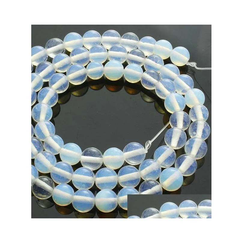 Other 189Pcs/Lot 6 Mm Beads Moonstone Loose Semi-Precious Opal Stone Diy Jewelry Making Drop Delivery Jewelry Loose Beads Dhod1